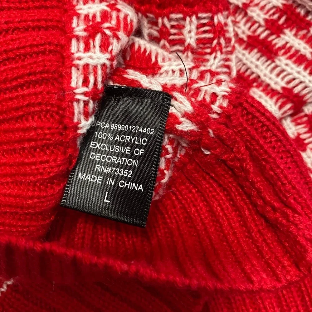 Large Red and White Llama Christmas Sweater by 33 Degrees